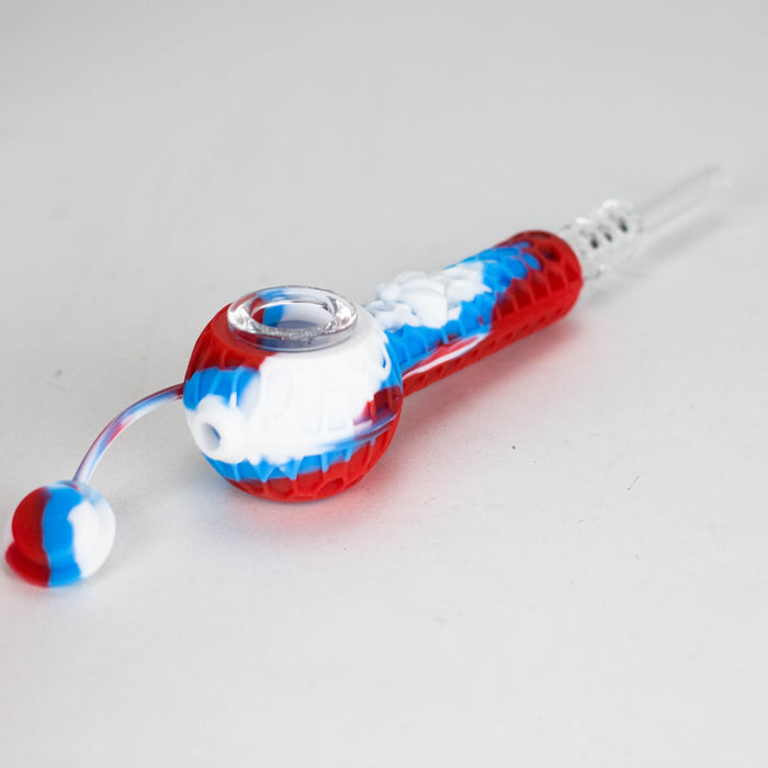 6″ Silicone Handpipe Jar – 20 Assorted Pieces with Glass Bowls & Straw [ES108HP] Silicone Pipe Canadian Distributor