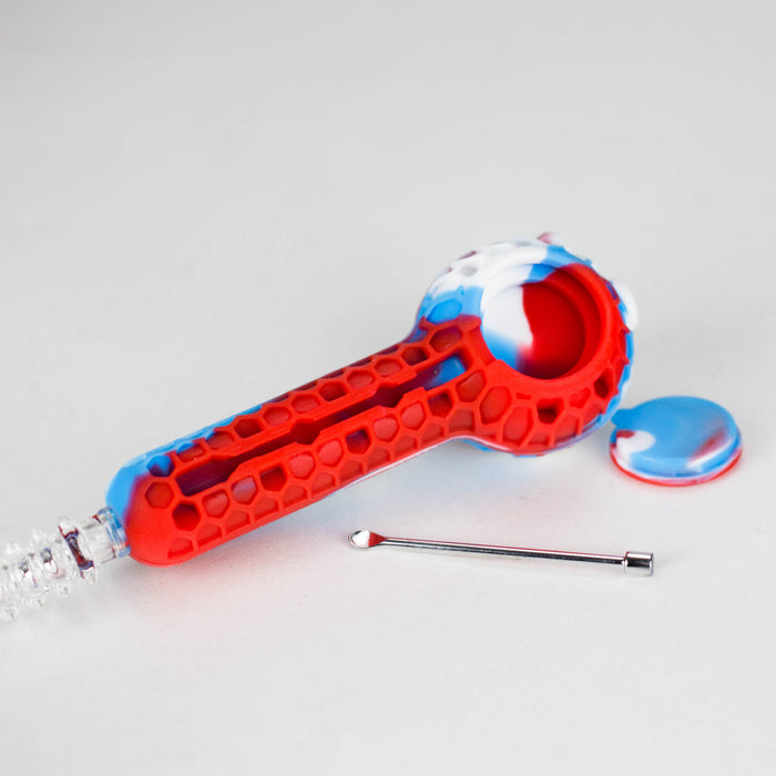 6″ Silicone Handpipe Jar – 20 Assorted Pieces with Glass Bowls & Straw [ES108HP] Silicone Pipe Canadian Distributor