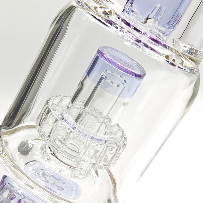 Fortune | 16" 7mm Double-Disk Percolator Beaker [1650PC-PK] Glass Bong Fortune