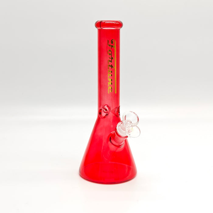 Fortune | 10" 4mm Assorted Colour Beaker Bong [CP103804] Bongs Fortune Red