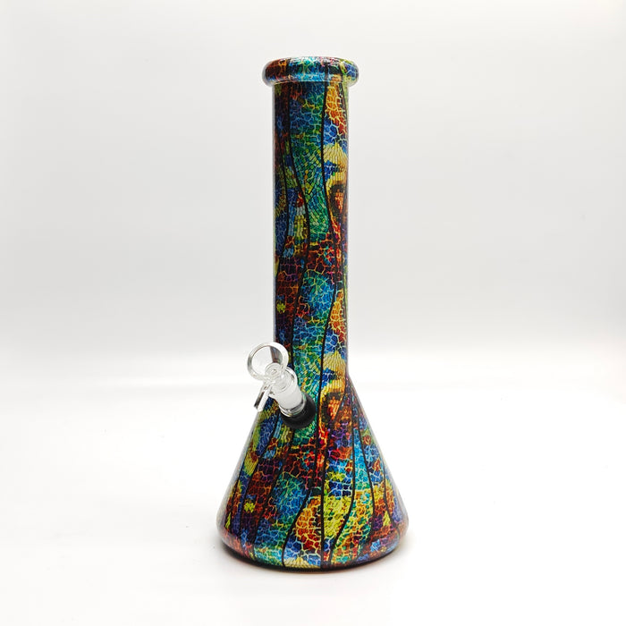 13" 7mm Calavera Hydrographic Glass Bong-Assorted Designs_2