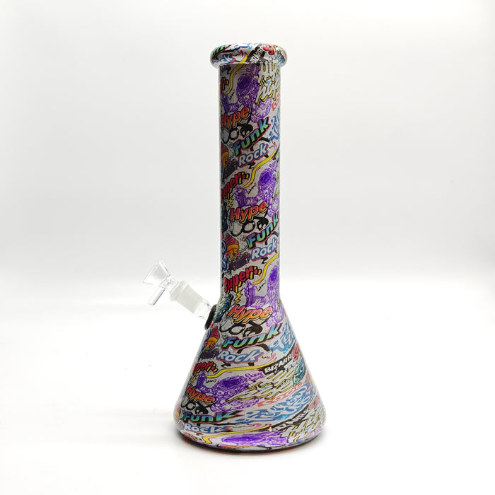 13" 7mm Calavera Hydrographic Glass Bong-Assorted Designs_7