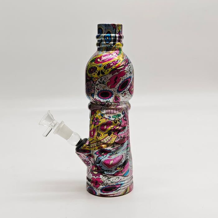 9" Hydrographic Water Bottle Glass Bong-Assorted Designs Glass Bong Super Supplys Inc