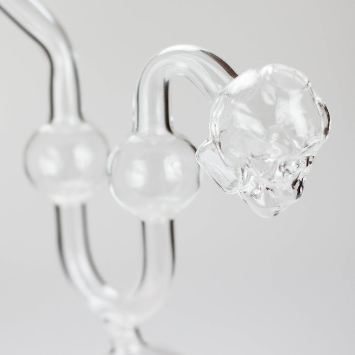 Skull Bent Glass Oil Pipe – 6.5" Curved Clear Burner Pipe