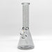 14" Electroplated Etched Monogram Design 9mm Glow in the Dark Beaker [LV145009] Glass Bong Super Supplys Inc Grey