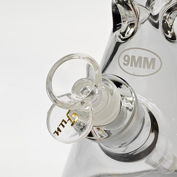 14" Electroplated Etched Monogram Design 9mm Glow in the Dark Beaker [LV145009] Glass Bong Super Supplys Inc