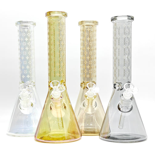 14" Electroplated Etched Monogram Design 9mm Glow in the Dark Beaker [LV145009]_0