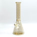 14" Electroplated Etched Monogram Design 9mm Glow in the Dark Beaker [LV145009] Glass Bong Super Supplys Inc Brown