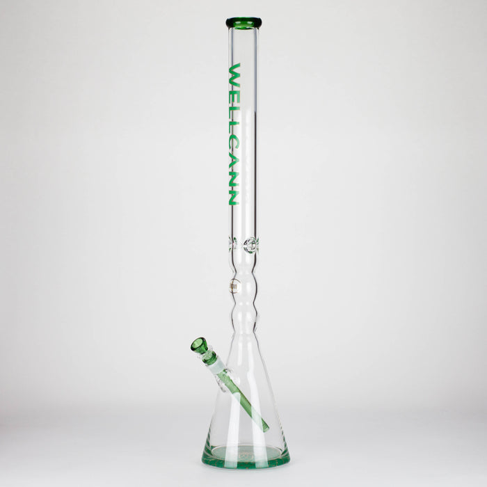 WellCann | 29" Curved Tube Beaker Bong – Heavy-Duty 7mm Glass with Thick Base Glass Bong Smoking Cat Distribution Green