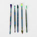 6 Pcs 440 Stainless Steel Dabber Tool Set with silicone jar-Rainbow [SMKE-103] Cap · Dabber · Insert · Clip · Nail Canadian Distributor