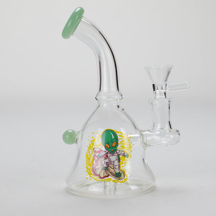 6.5″ Cartoon PrintGlass Bong [F230829-1C] Bongs Canadian Distributor Jade (Sticker 2)