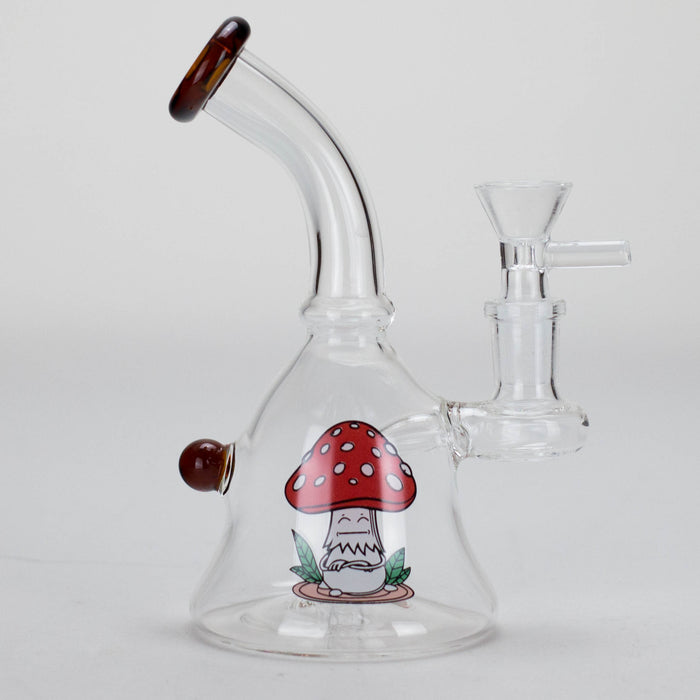 6.5″ Cartoon PrintGlass Bong [F230829-1C] Bongs Canadian Distributor Amber (Sticker 5)