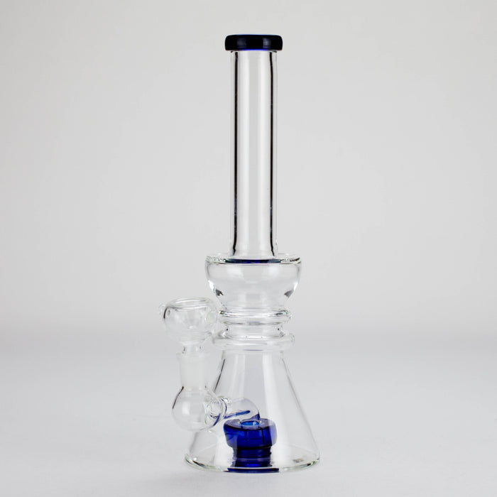 11" Stemless Glass Bong with Diffuser – 14mm Bowl Joint Glass Bong Bongzie Smokes Blue