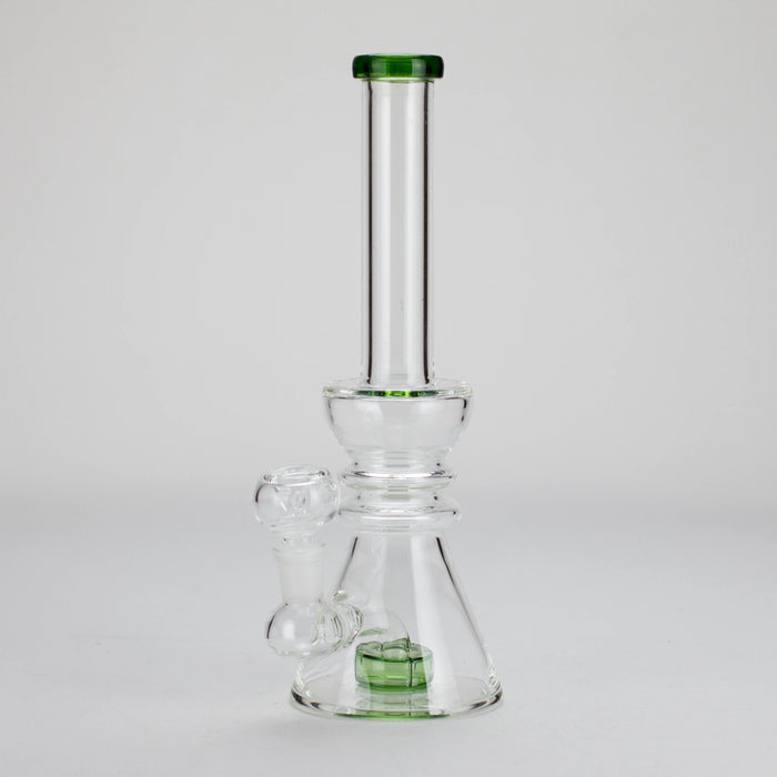 11" Stemless Glass Bong with Diffuser – 14mm Bowl Joint Glass Bong Bongzie Smokes Green
