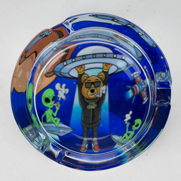 Cloudz | Alien Ashtray Display – 6 Count – 3.25" Diameter Glass Ashtray Cloudz Smoke