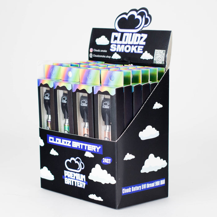 Cloudz | 510 Batteryz Individually Packaged Display Box – USB Charger – 24 Count Vape Devices Cloudz Smoke