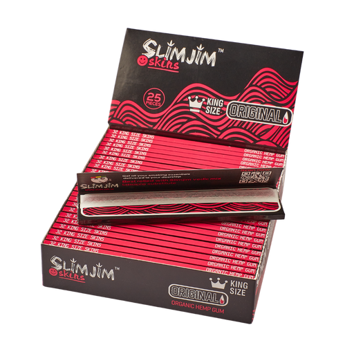 Slimjim | Original King Size Skins – Box of 25 Packs ROLLING PAPER SLIMJIM