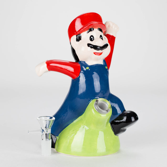 7.5″ Mario Design Ceramic Bong – Retro Gaming-Inspired Collectible [ES087WP] Ceramic Bong Canadian Distributor
