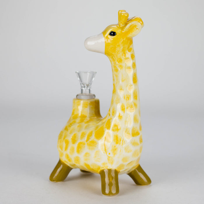 8" Vintage Jerry the Long Neck Ceramic Bong – Playful Giraffe-Inspired Design [ES093WP] Bongs Canadian Distributor