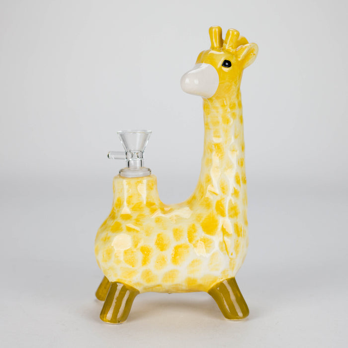 8" Vintage Jerry the Long Neck Ceramic Bong – Playful Giraffe-Inspired Design [ES093WP] Bongs Canadian Distributor