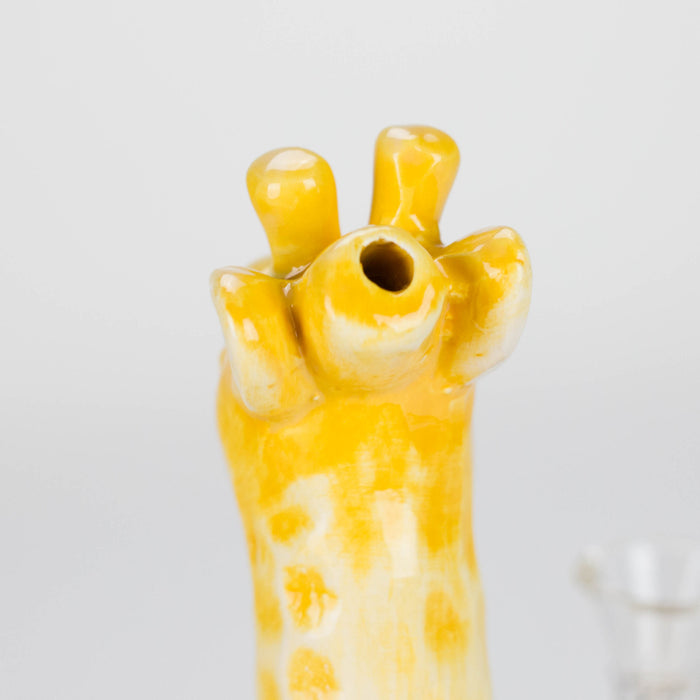 8" Vintage Jerry the Long Neck Ceramic Bong – Playful Giraffe-Inspired Design [ES093WP] Bongs Canadian Distributor