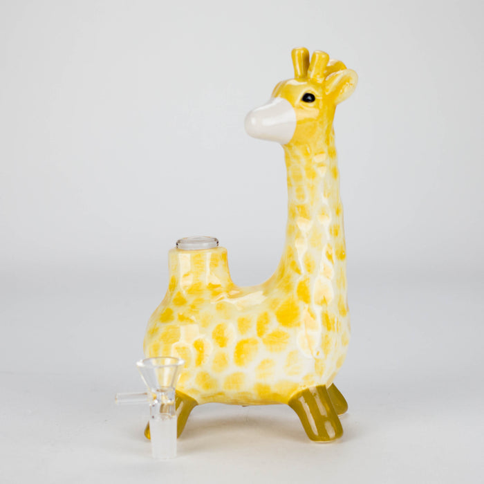 8" Vintage Jerry the Long Neck Ceramic Bong – Playful Giraffe-Inspired Design [ES093WP] Bongs Canadian Distributor