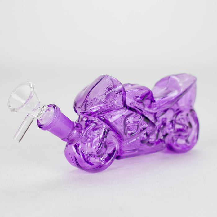 7″ Purple Heavy Bike Soft Glass Bong [TX217] Bongs Canadian Distributor