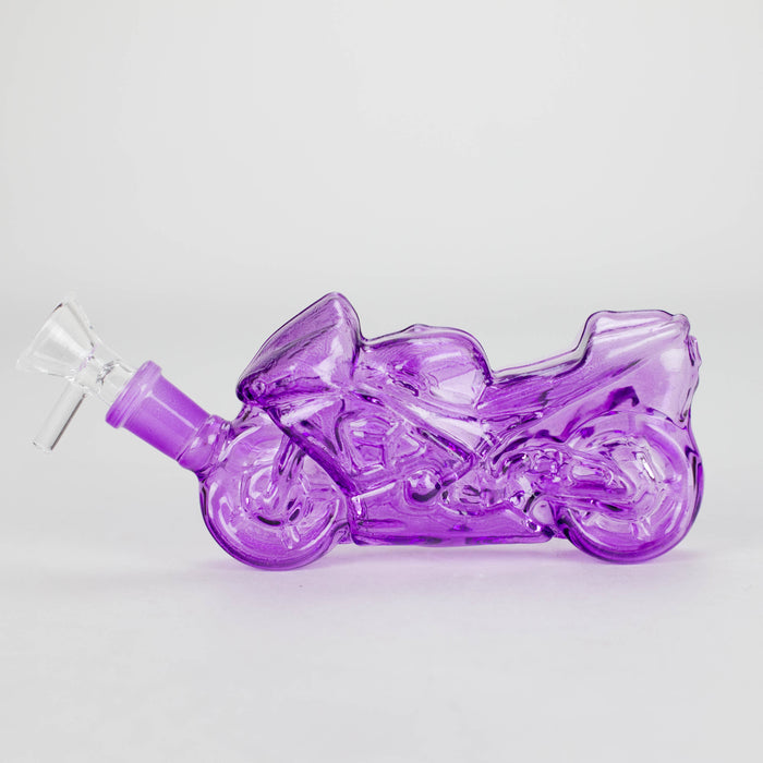 7″ Purple Heavy Bike Soft Glass Bong [TX217] Bongs Canadian Distributor