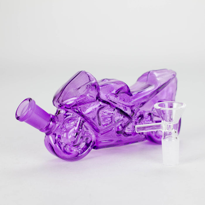 7″ Purple Heavy Bike Soft Glass Bong [TX217] Bongs Canadian Distributor