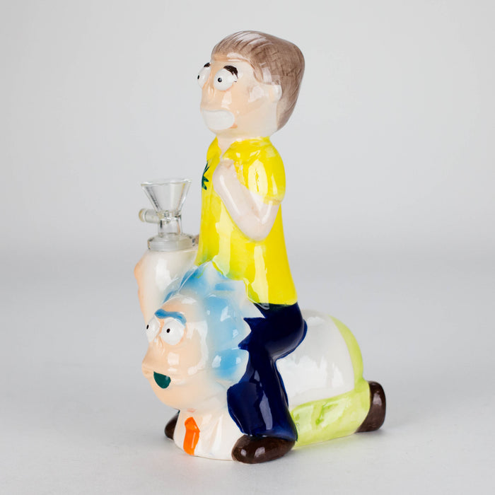 8″ Cartoon Duo Adventure Ceramic Bong – Whimsical Vintage Collection [ES082WP] Bongs Canadian Distributor
