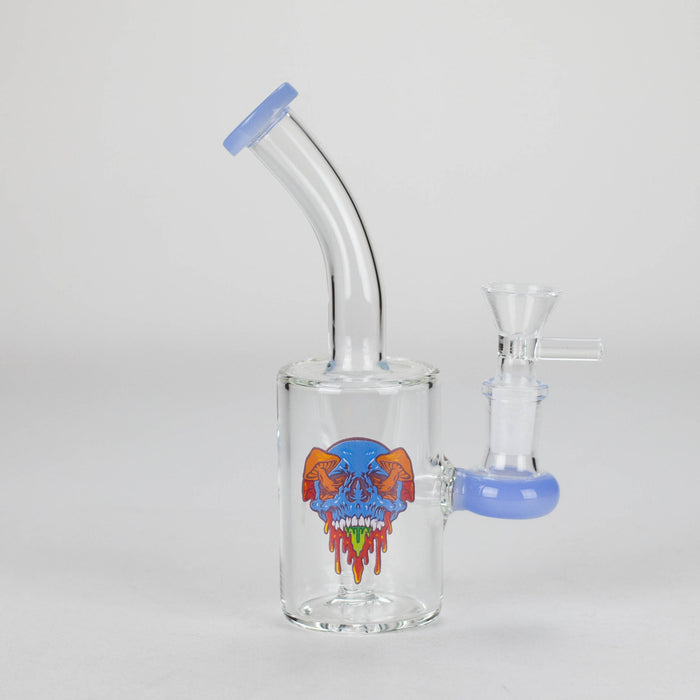 6.5″ Cartoon Print Glass Bong [F230829-2E] Glass Bong Canadian Distributor Milk Blue (Sticker 3)