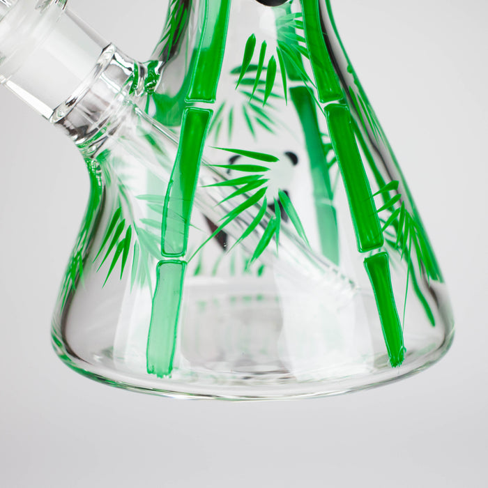 12" Panda & Bamboo Beaker Glass Bong – 7mm Thick with Ice Pinch Glass Bong RMG WHOLESALE