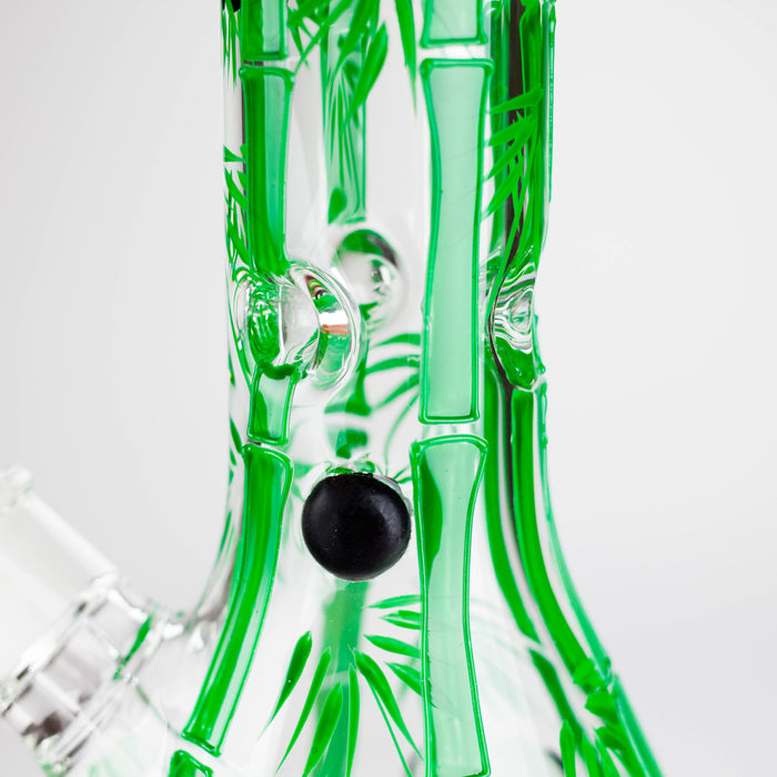 12" Panda & Bamboo Beaker Glass Bong – 7mm Thick with Ice Pinch Glass Bong RMG WHOLESALE
