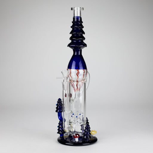 17" Enchanted Forest Glass Bong – Stemless Recycler with 14mm Bowl Joint Bongs RMG WHOLESALE