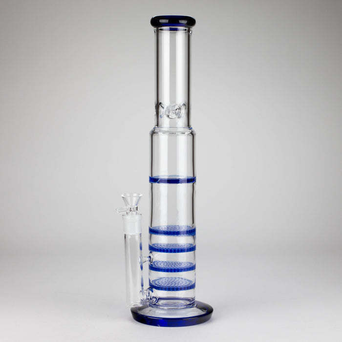 17" Blue Honeycomb Cycler Glass Bong – 4 Honeycomb Diffusers Bongs RMG WHOLESALE
