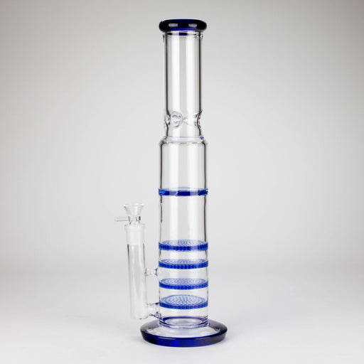 17" Blue Honeycomb Cycler Glass Bong – 4 Honeycomb Diffusers Bongs RMG WHOLESALE