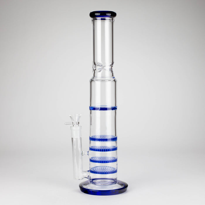 17" Blue Honeycomb Cycler Glass Bong – 4 Honeycomb Diffusers Bongs RMG WHOLESALE