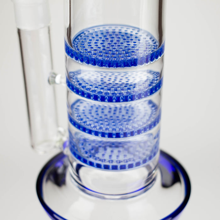 17" Blue Honeycomb Cycler Glass Bong – 4 Honeycomb Diffusers Bongs RMG WHOLESALE