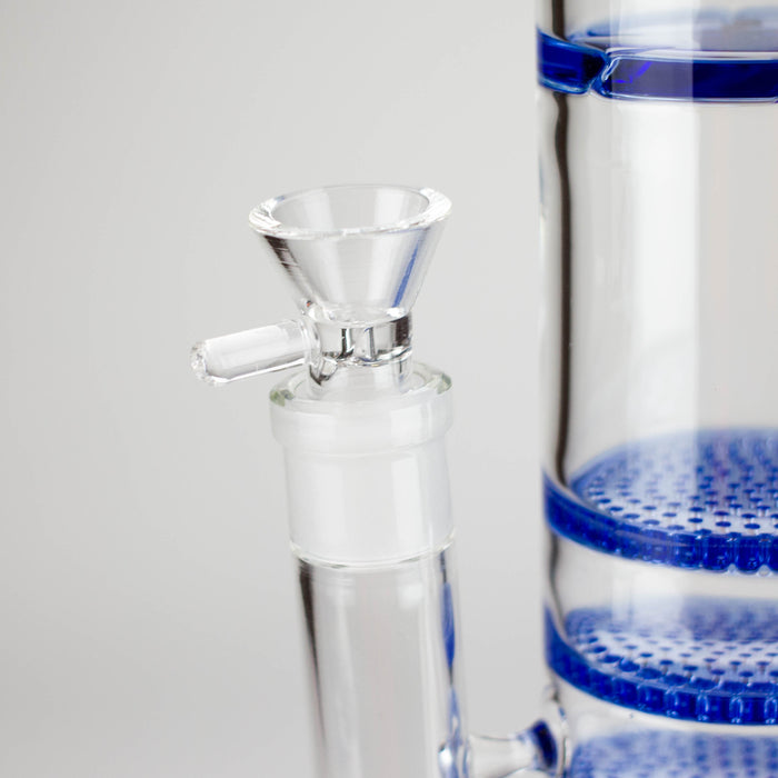 17" Blue Honeycomb Cycler Glass Bong – 4 Honeycomb Diffusers Bongs RMG WHOLESALE