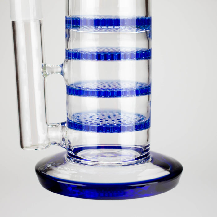 17" Blue Honeycomb Cycler Glass Bong – 4 Honeycomb Diffusers Bongs RMG WHOLESALE