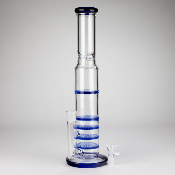 17" Blue Honeycomb Cycler Glass Bong – 4 Honeycomb Diffusers Bongs RMG WHOLESALE