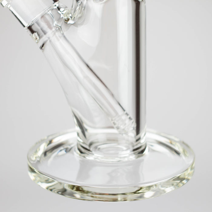 15" Cylindrical Clear Glass Water Pipe – 7mm Thick with Ice Catcher Straight Tube Bong with Wide Base & Deep Bowl Glass Bong RMG WHOLESALE