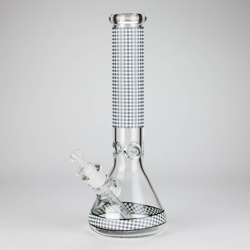 15" Grid Pattern Beaker Bong – Glow in the Dark Bongs RMG WHOLESALE