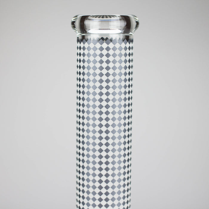15" Grid Pattern Beaker Bong – Glow in the Dark Glass Bong RMG WHOLESALE