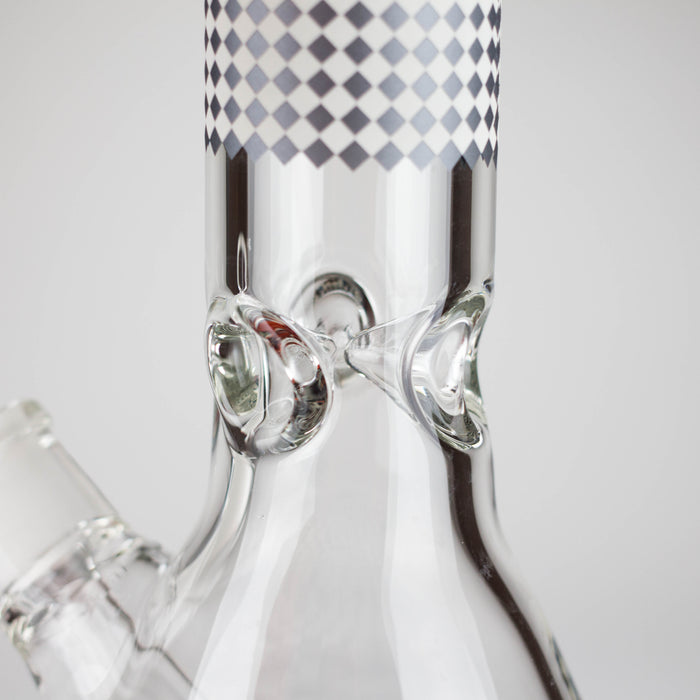15" Grid Pattern Beaker Bong – Glow in the Dark Glass Bong RMG WHOLESALE