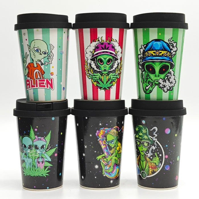 Coffee Cup Bong with ceramic bowl - Assorted Design [SP1061P-A] Bongs Super Supplys Inc