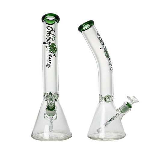 Johnny Green | 16″ 9mm Beaker Bent Neck with Grid Percolator Slide – Green (MJG-008) Bongs Canadian Distributor