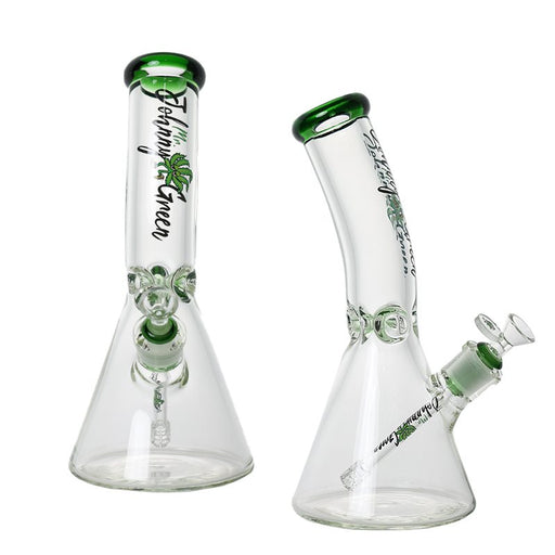 Johnny Green | 12″ 9mm Beaker Bent Neck with Grid Percolator Slide – Green (MJG-007) Bongs Canadian Distributor