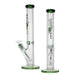 Johnny Green | 16″ 9mm Straight Tube with Grid Percolator Slide – Green (MJG-013) Straight Tube Bong Canadian Distributor