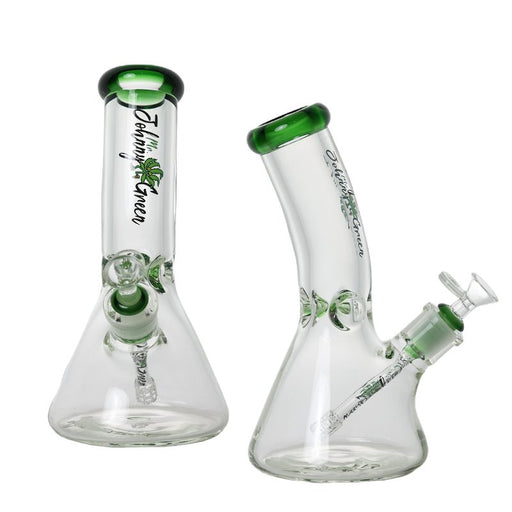Johnny Green | 10″ 9mm Beaker Bent Neck with Grid Percolator Slide – Green (MJG-006) Bongs Canadian Distributor